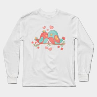 Cartoon Lovely Birds Lover Art Long Sleeve T-Shirt